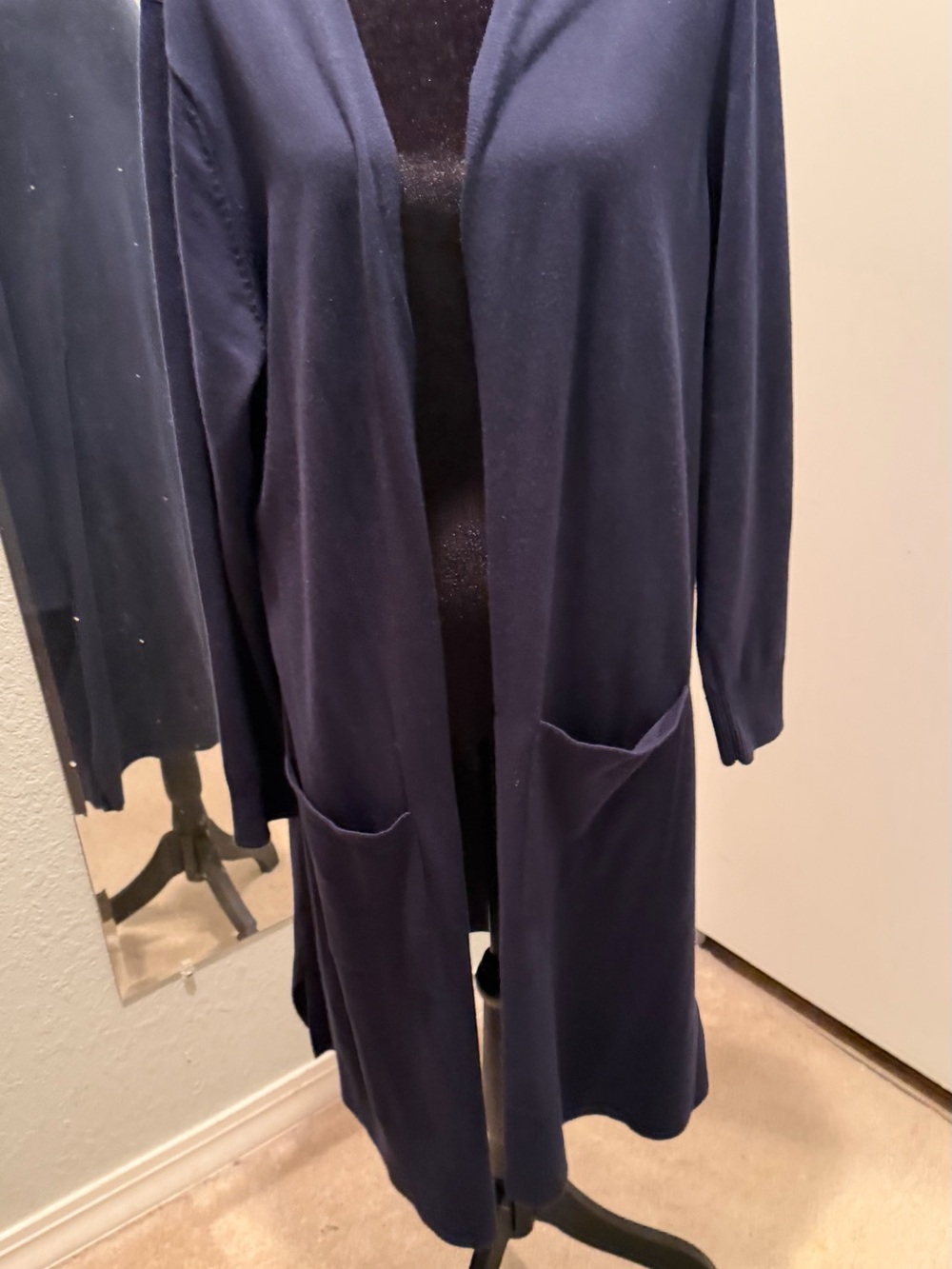 Amazon Essentials Navy Long Open-Front Cardigan Jacket